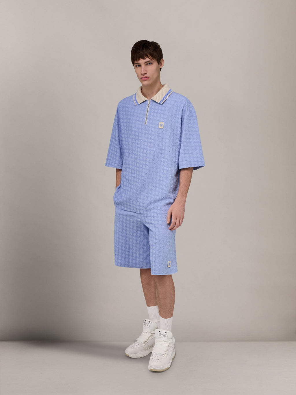 MA QUAD ZIP TOWELING POLO - Skyline Blue