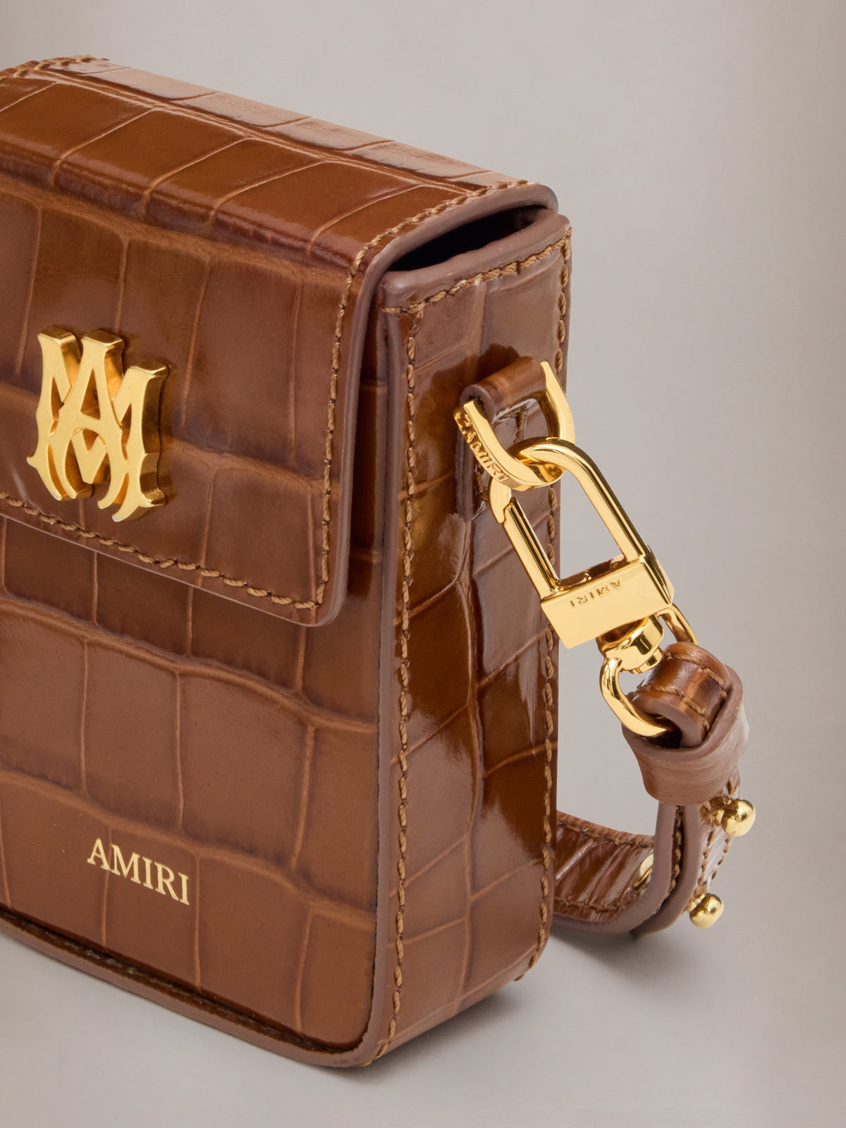 CROC EMBOSSED CIGARETTE CASE - MALT