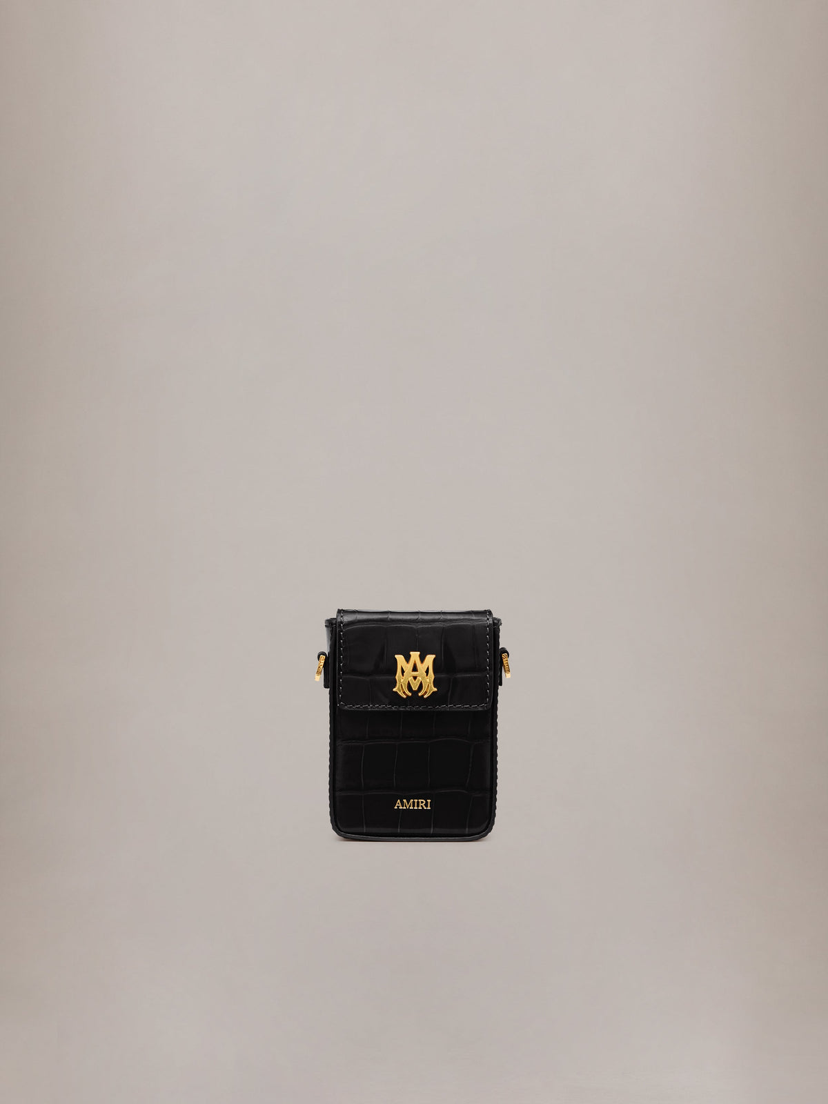 CROC EMBOSSED CIGARETTE CASE - BLACK