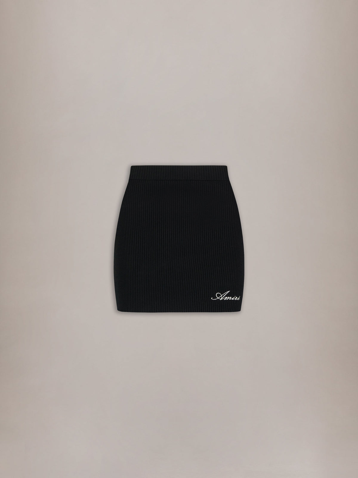 WOMEN - WOMEN'S SCRIPT RIB KNIT MINI SKIRT - Black