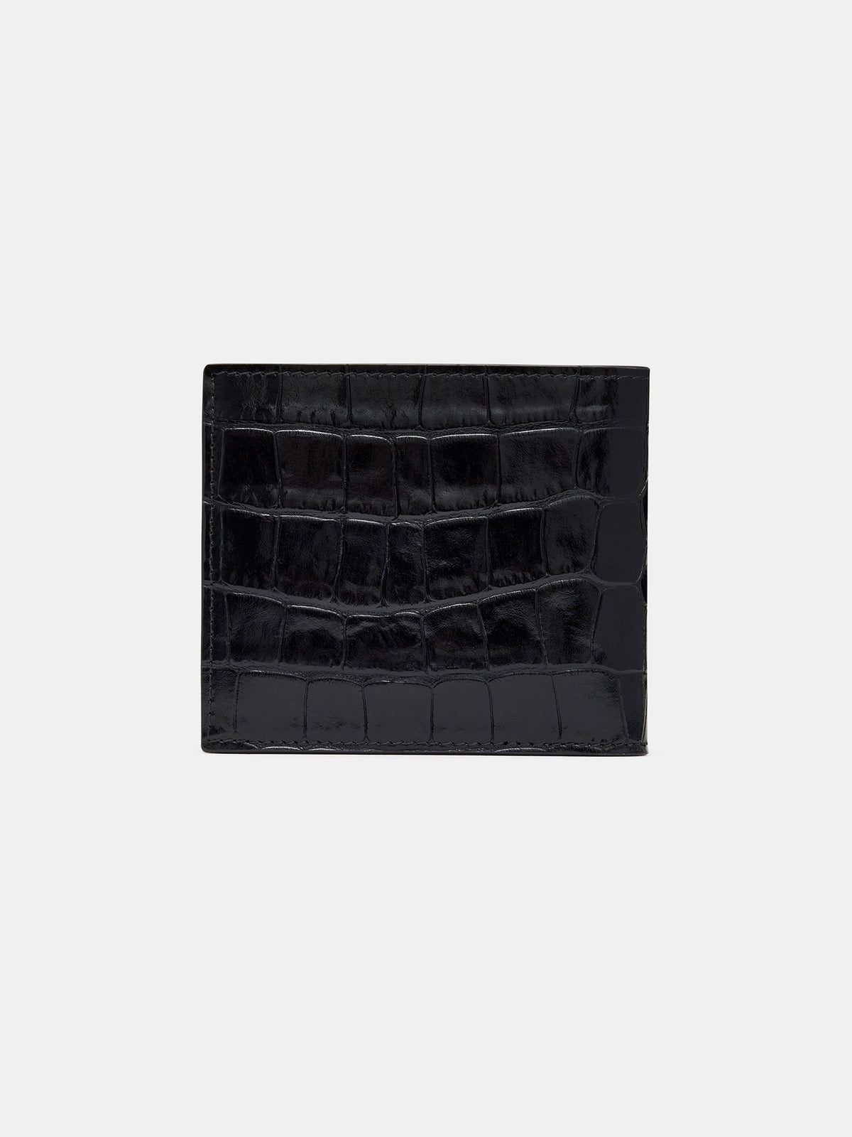 CROC EMBOSSED BIFOLD - BLACK