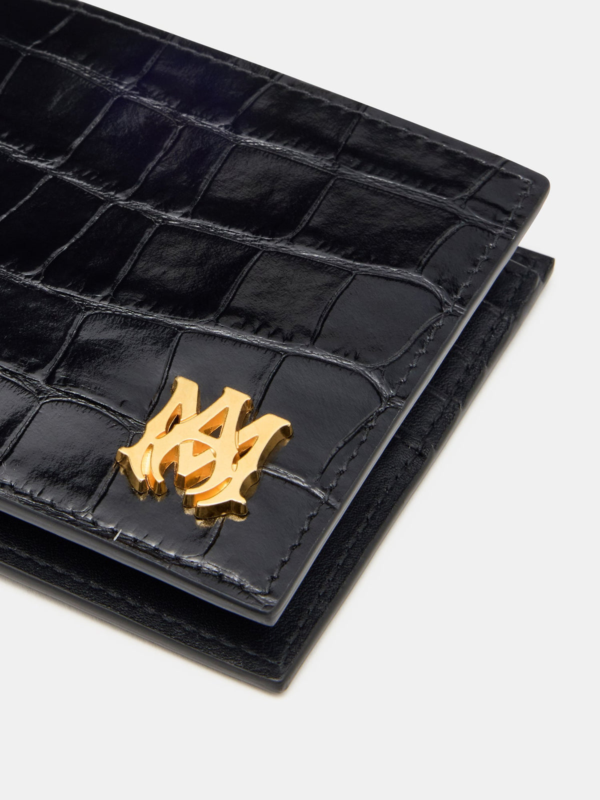 CROC EMBOSSED BIFOLD - BLACK