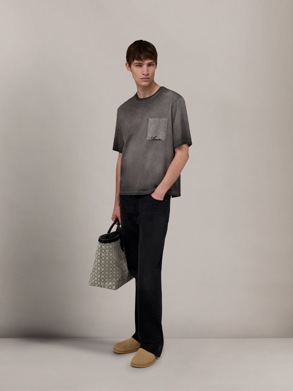 FADED POCKET BOX TEE - Black
