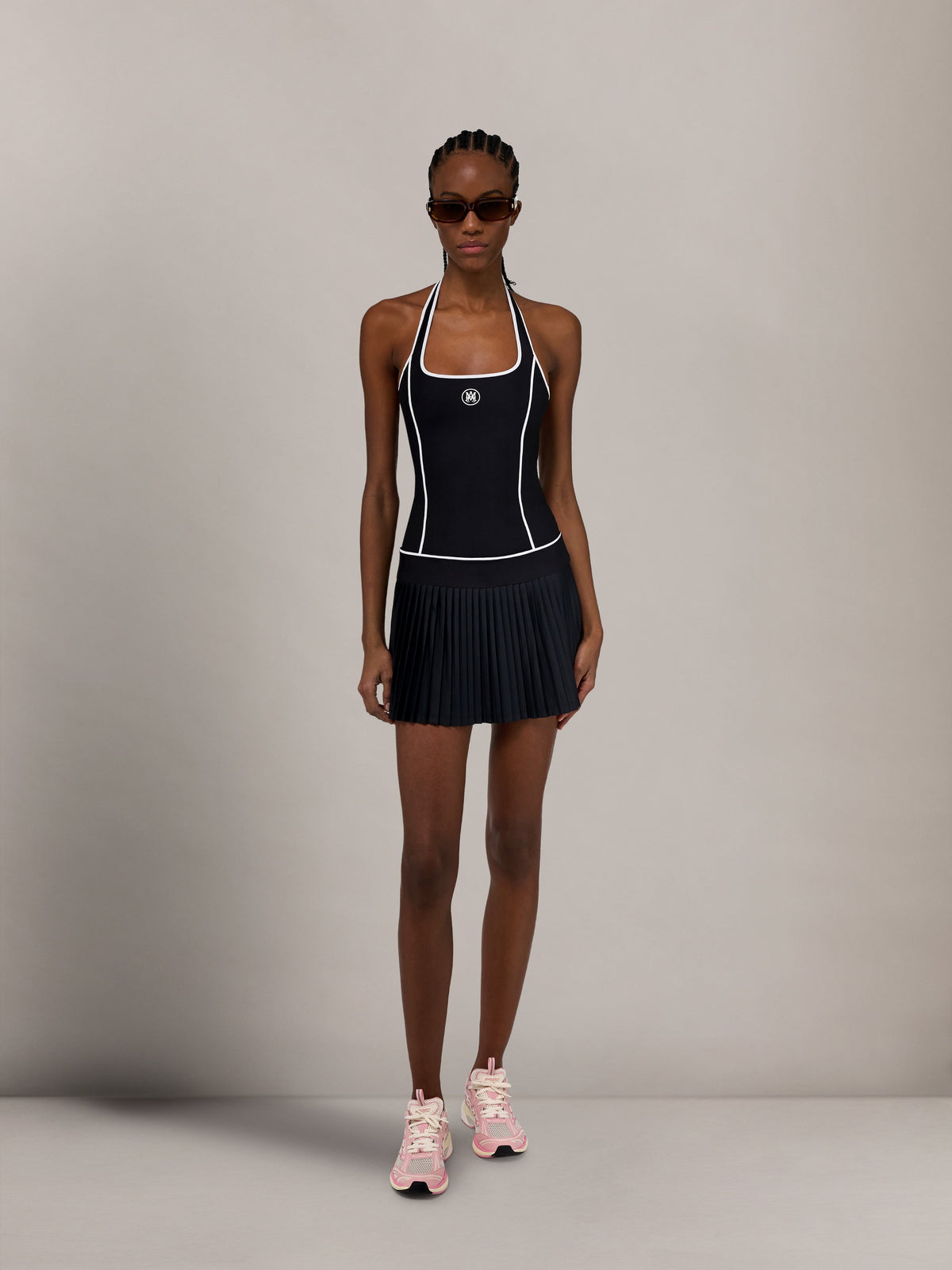 WOMEN - WOMEN'S MA PLEATED MINI DRESS - Black