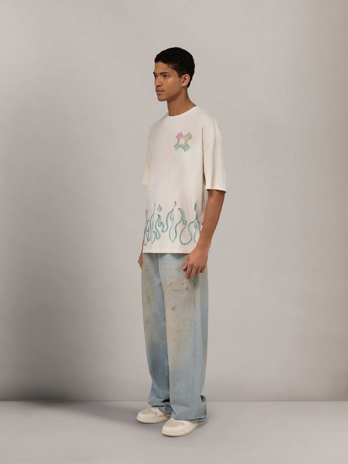 MA QUAD FLAMES OVERSIZED TEE - Ivory