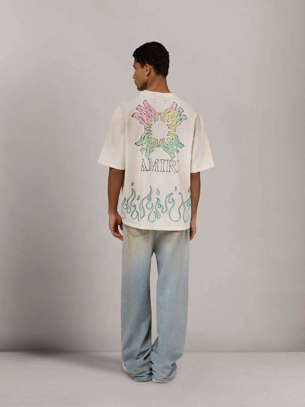 MA QUAD FLAMES OVERSIZED TEE - Ivory