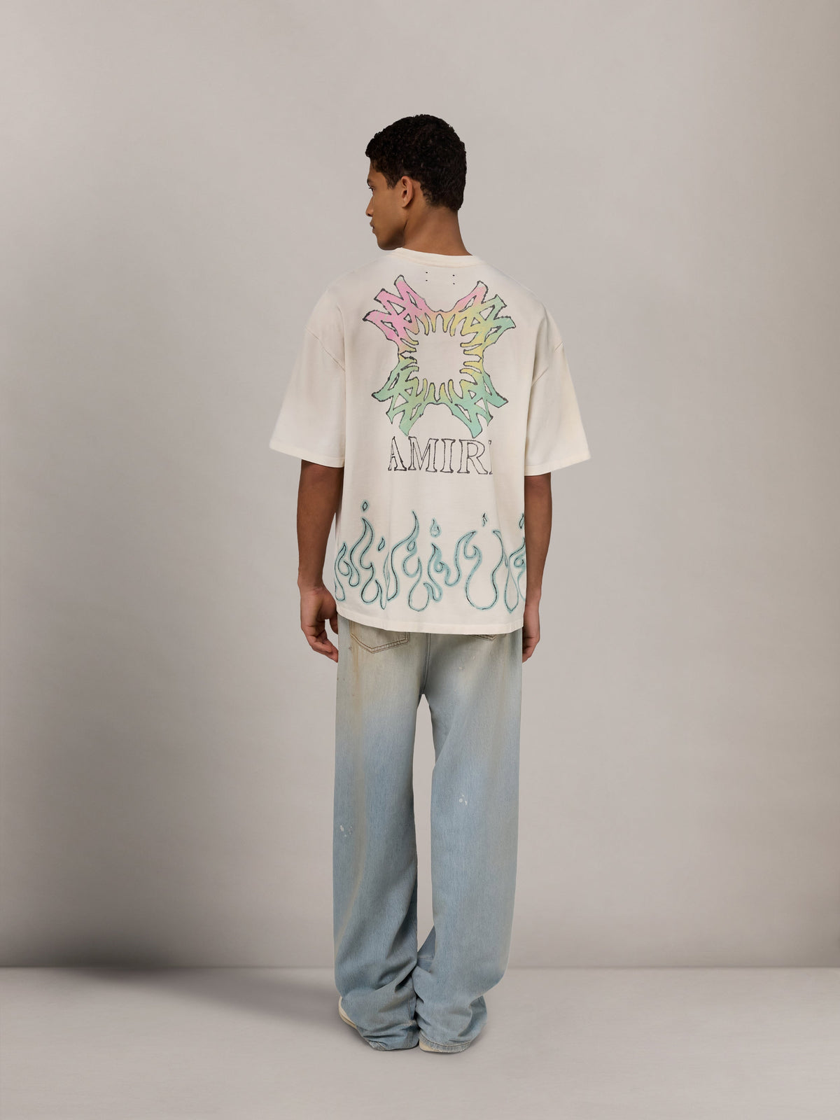 MA QUAD FLAMES OVERSIZED TEE - Ivory