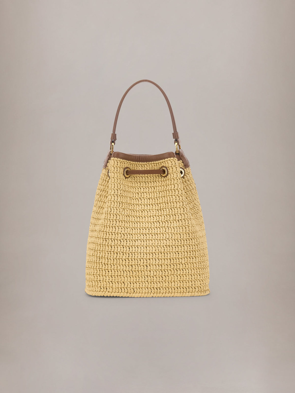 WOMEN - WOMEN'S RAFFIA MICRO MA BUCKET BAG - Natural