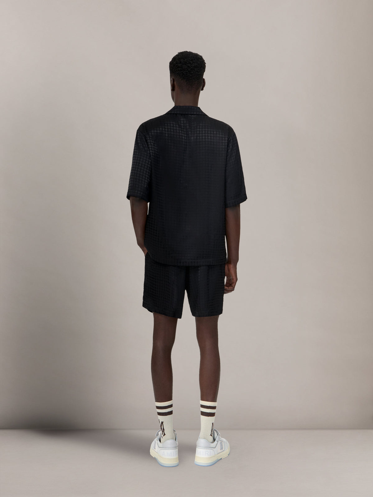 MA QUAD JACQUARD CAMP SHIRT - Black