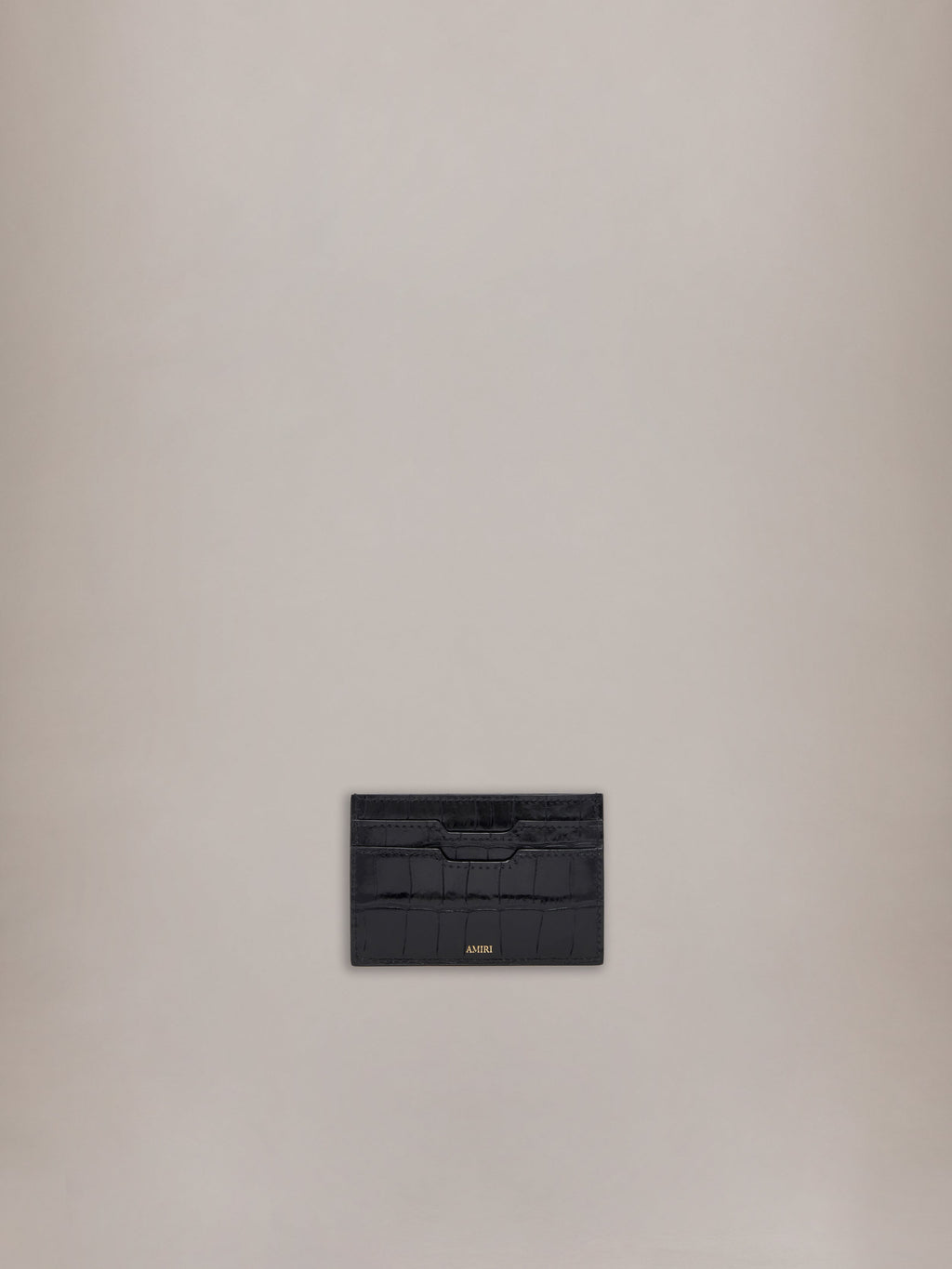 CROC EMBOSSED CARD HOLDER - BLACK