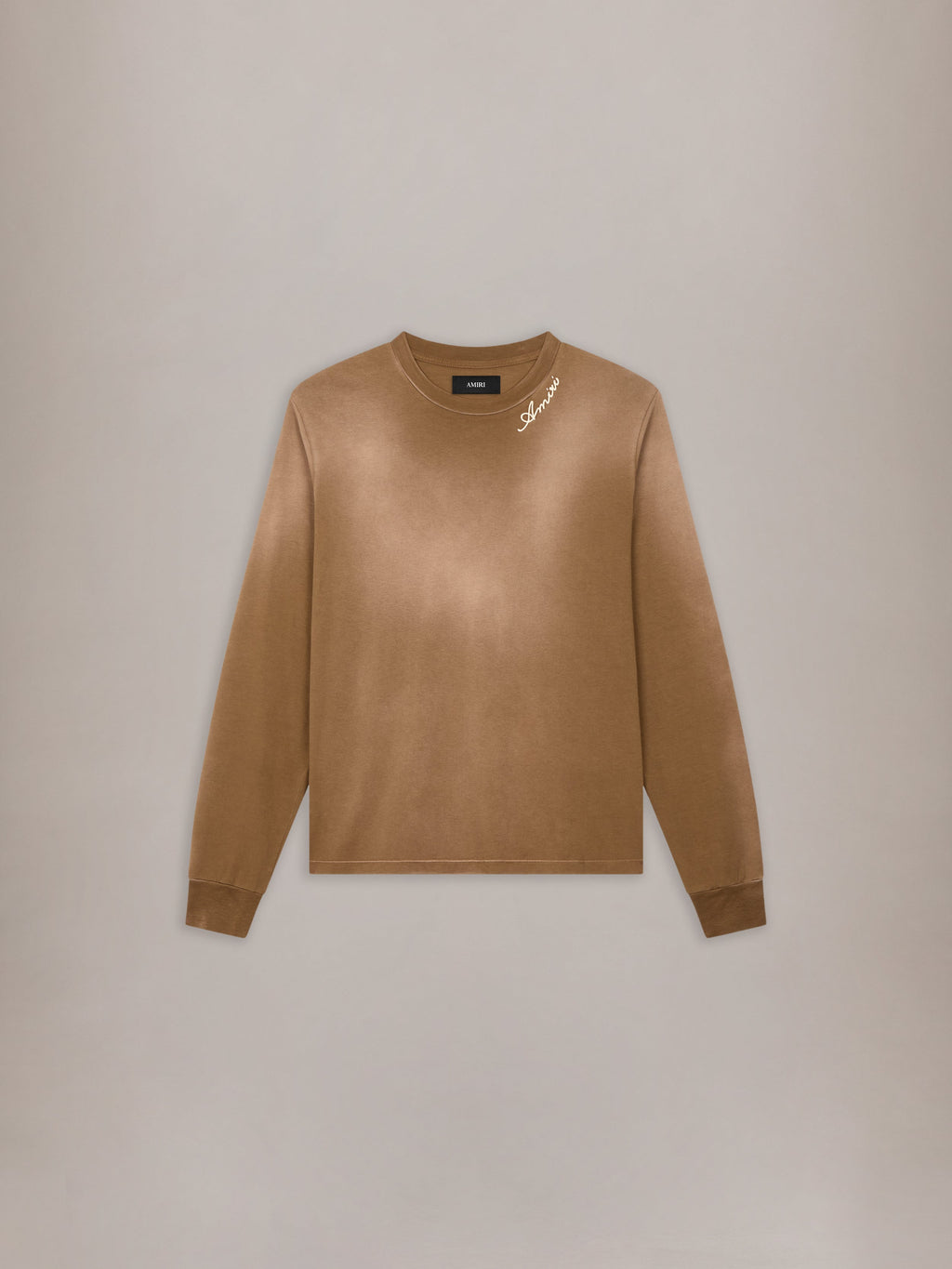 AMIRI SCRIPT OVERSIZED LONG SLEEVE TEE - Coffee