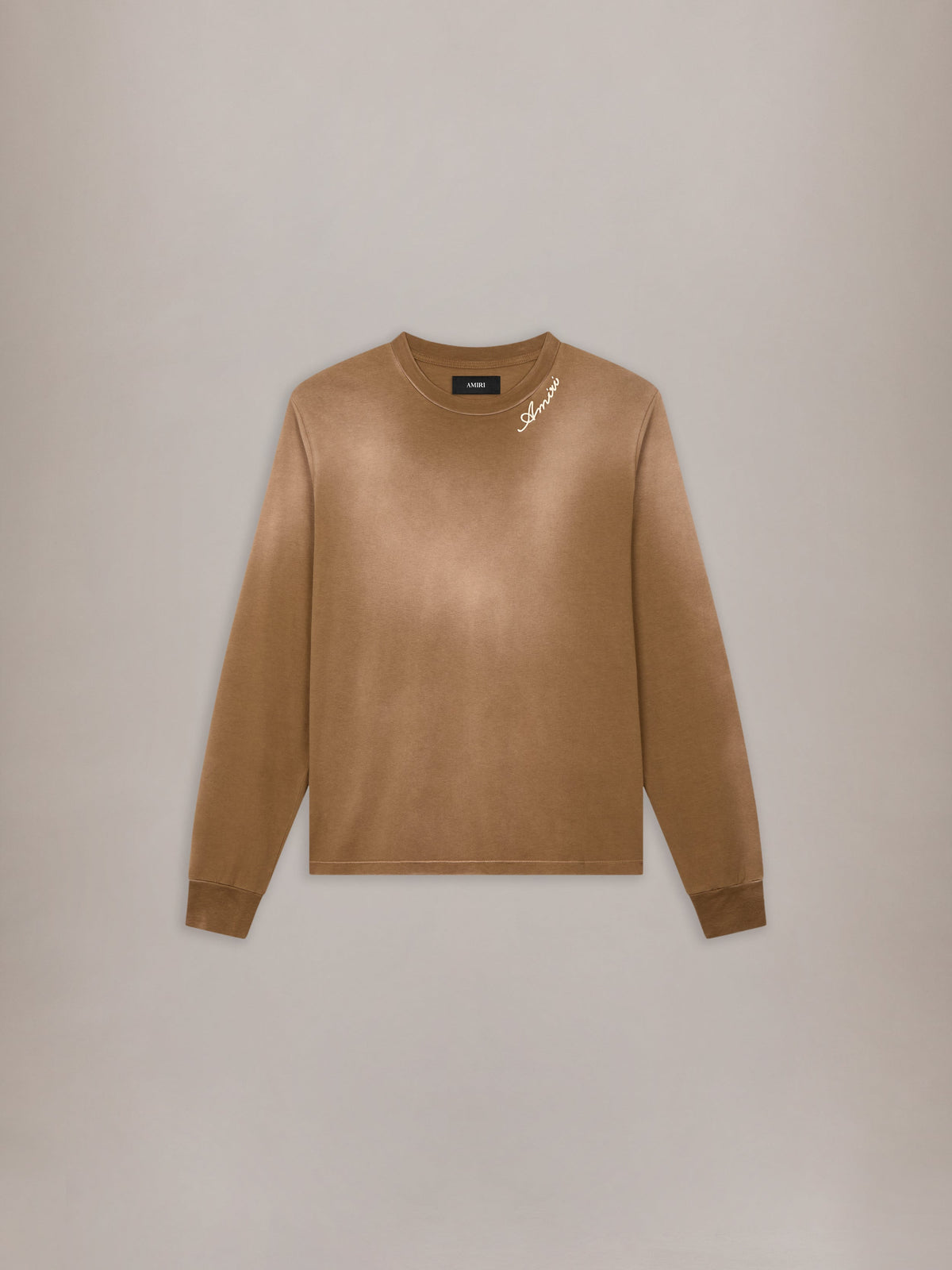AMIRI SCRIPT OVERSIZED LONG SLEEVE TEE - Coffee