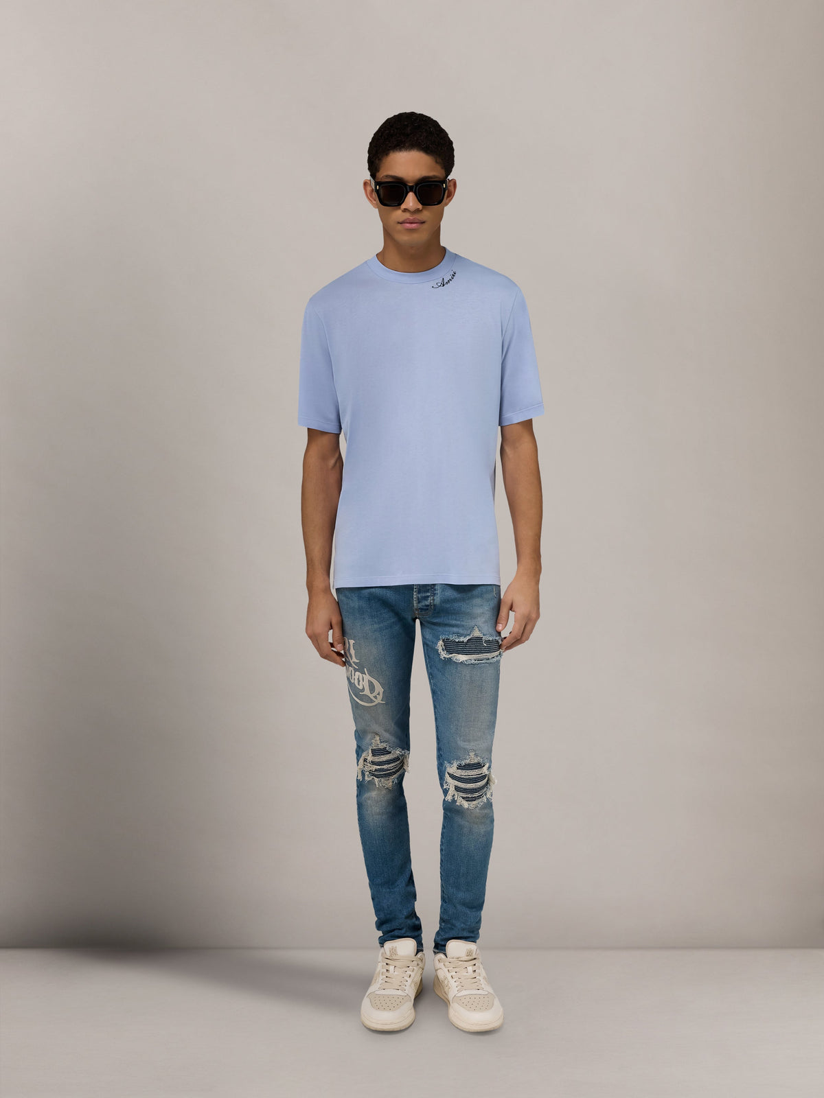 AMIRI SCRIPT TEE - Skyline Blue
