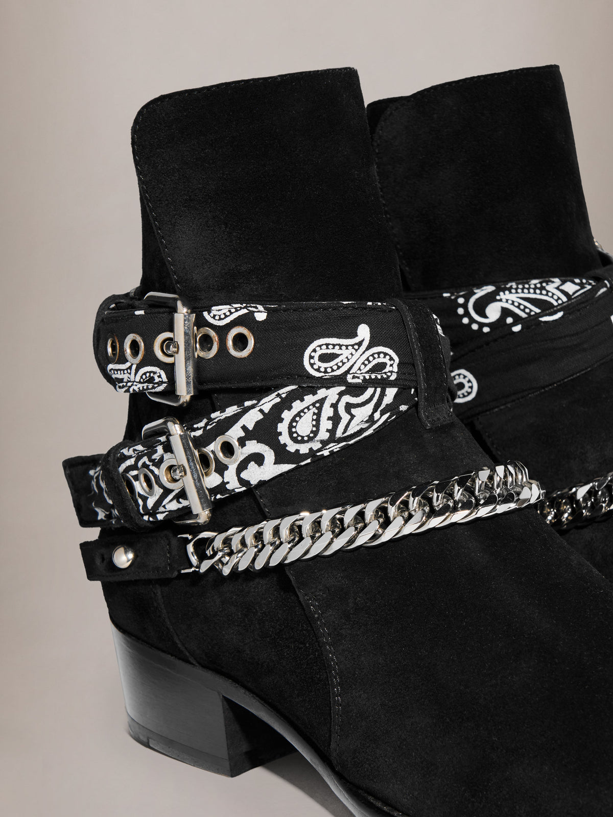 BANDANA BUCKLE BOOT - BLACK