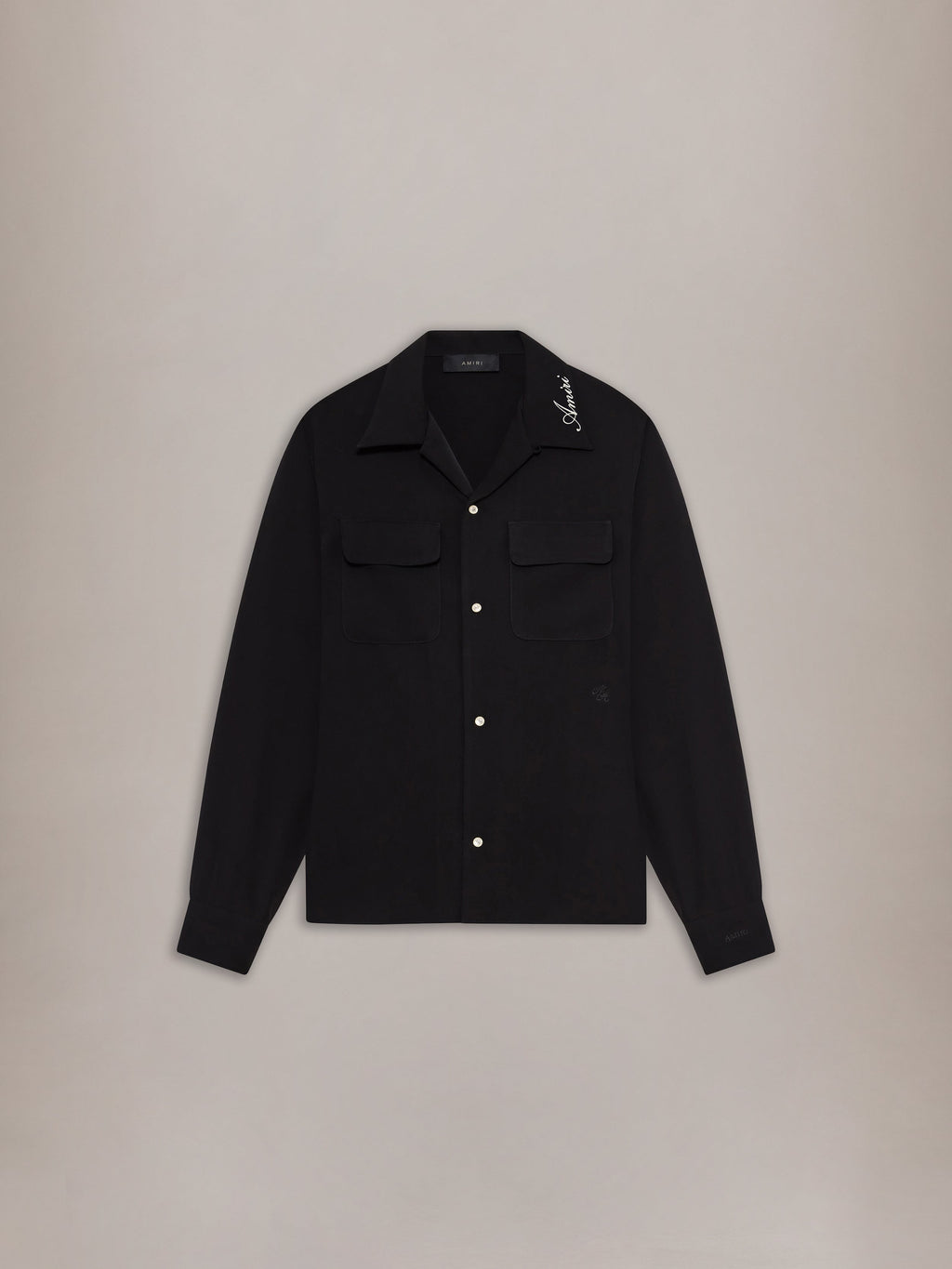 ROUND POCKET DRESS SHIRT - Black