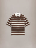 MA STRIPED OVERSIZED POLO - Tobacco