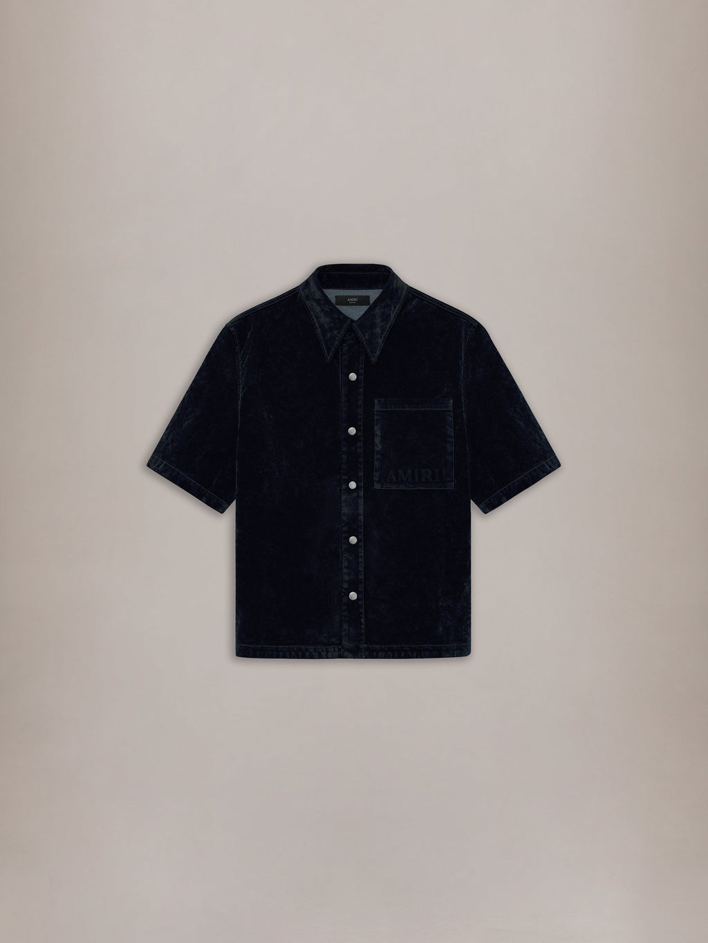 VELVET CAMP SHIRT - BLACK