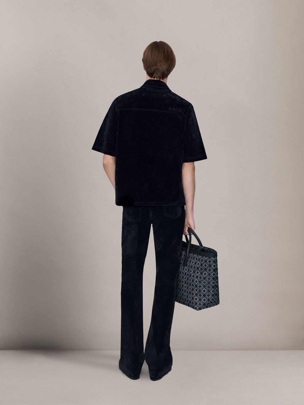 VELVET CAMP SHIRT - BLACK