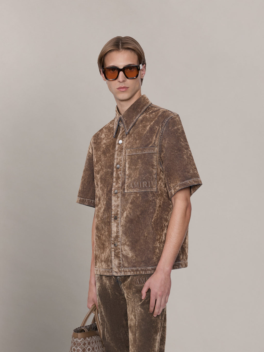 VELVET CAMP SHIRT - TAN
