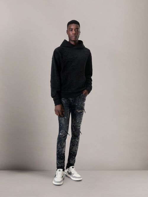 ALL OVER CRYSTAL MX1 JEAN - Midnight Indigo