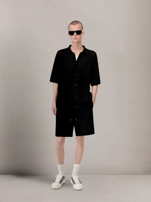 AMIRI CROCHET MESH SHIRT - Black