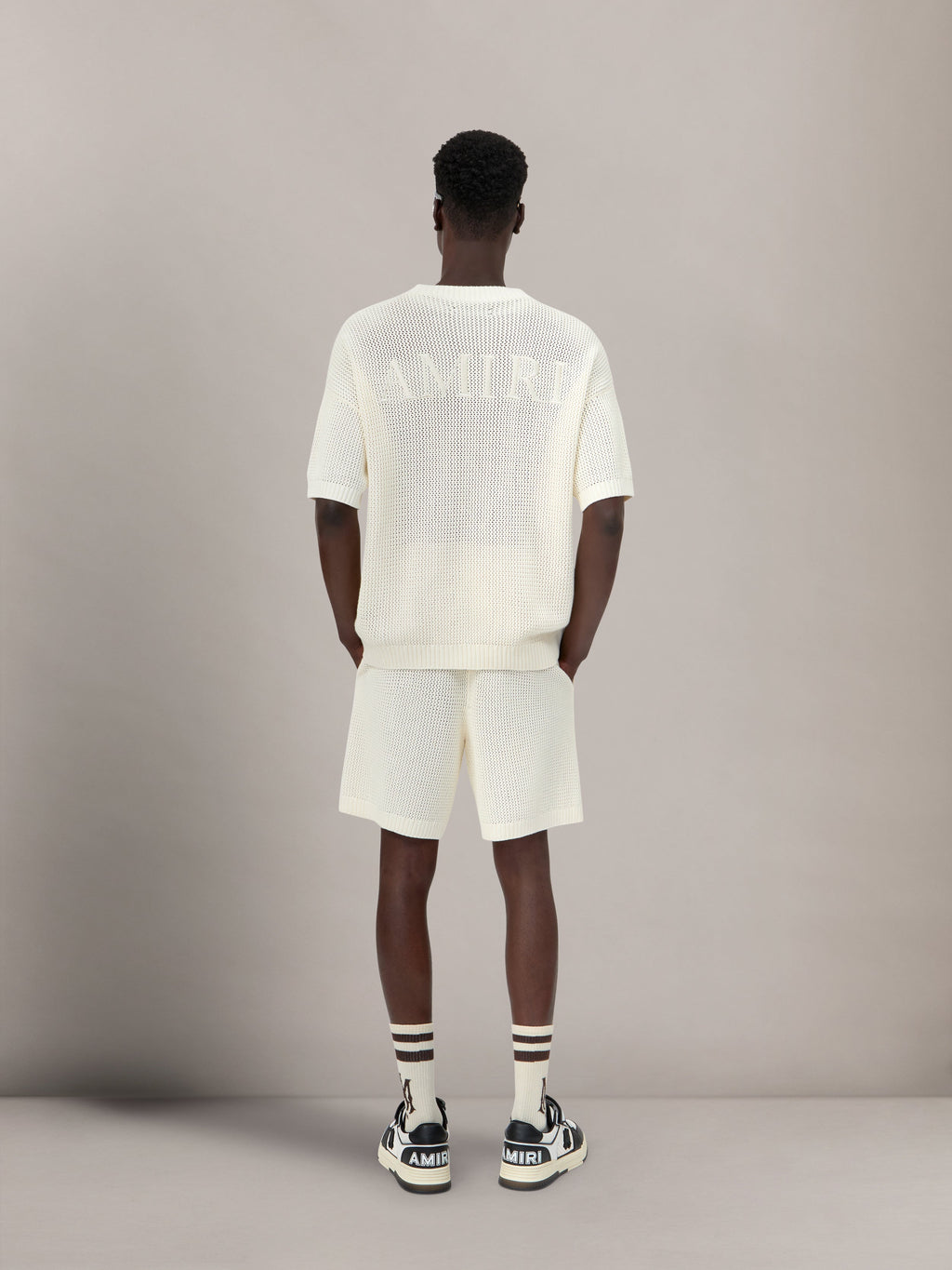 AMIRI CROCHET MESH TSHIRT - Ivory