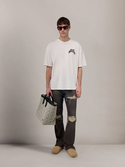 AMIRI HOLLYWOOD LIGHTWEIGHT JERSEY SKATE TEE - Ivory