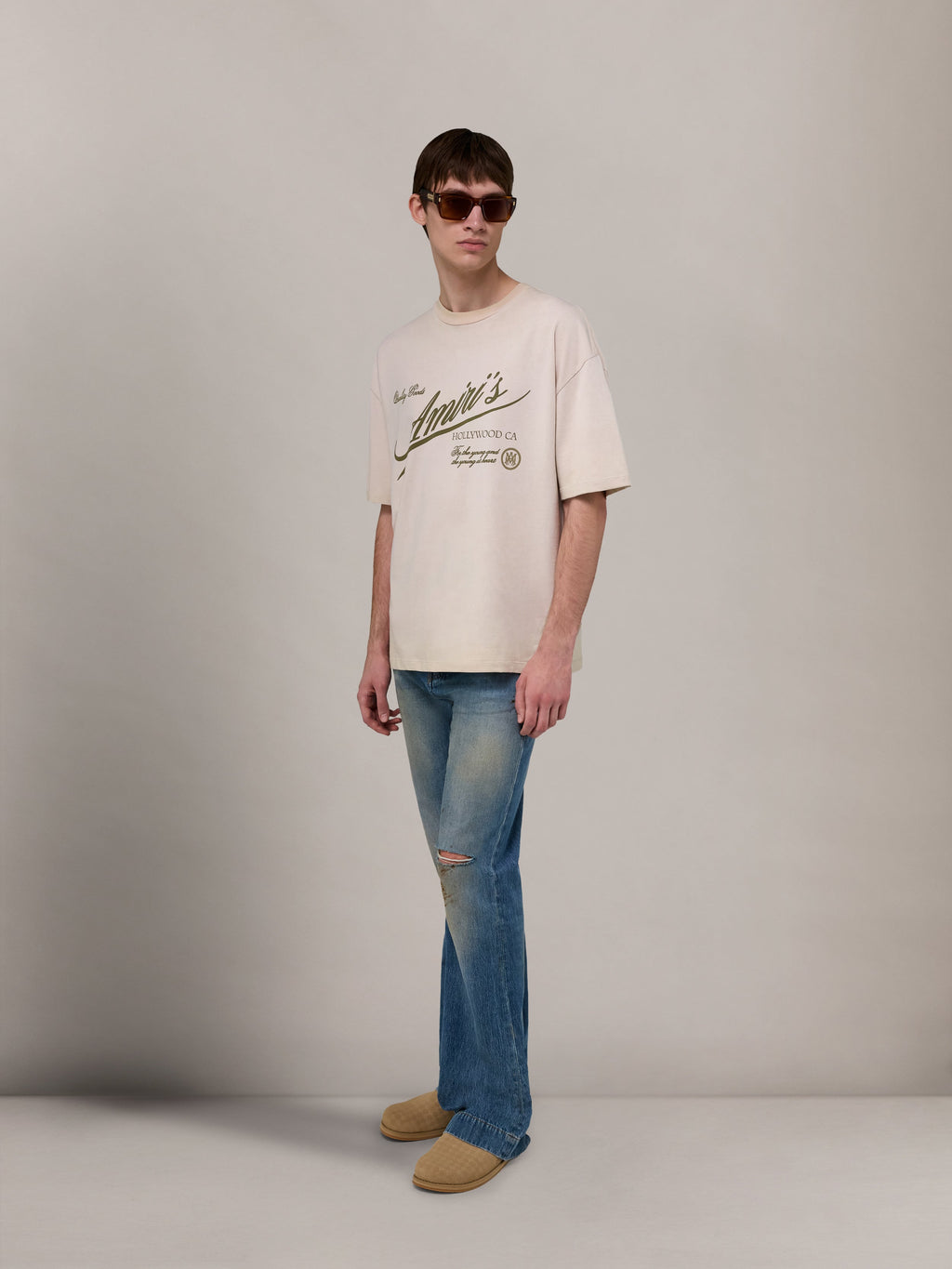 AMIRI QUALITY GOODS OVERSIZED TEE - Alabaster