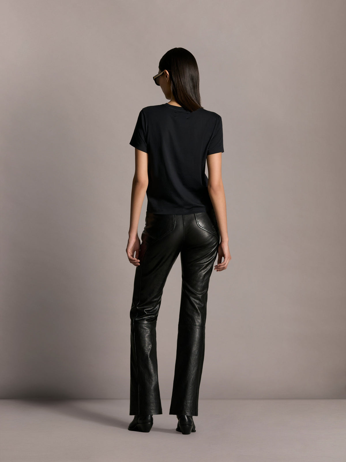 WOMEN - WOMEN'S VINTAGE CUT LEATHER PANT - Black