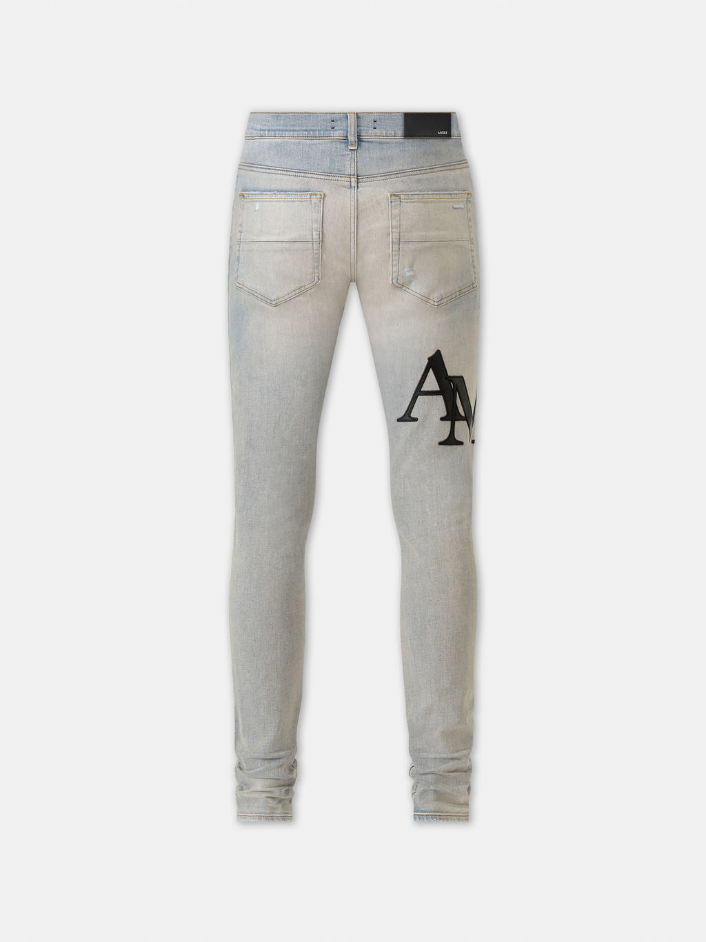 STAGGERED LOGO SKINNY JEAN - ANTIQUE INDIGO